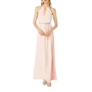 NWT JustFab Pale Pink  Maxi Halter Dress Missing Belt Size Small